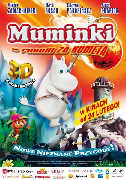 Plakat filmu: Muminki w pogoni za kometą